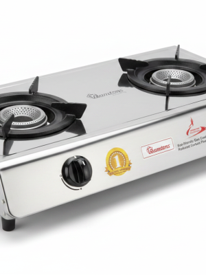 Ramtons RG/518 Double Burner Gas Cooker - Stainless Finish with Eco-Friendly Gas
