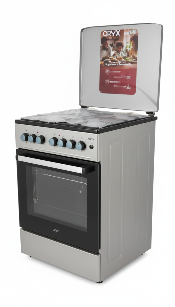 Oryx OST260U31E3SBE Free Standing Cooker 60x60 Silver - 4225W for Effortless Cooking