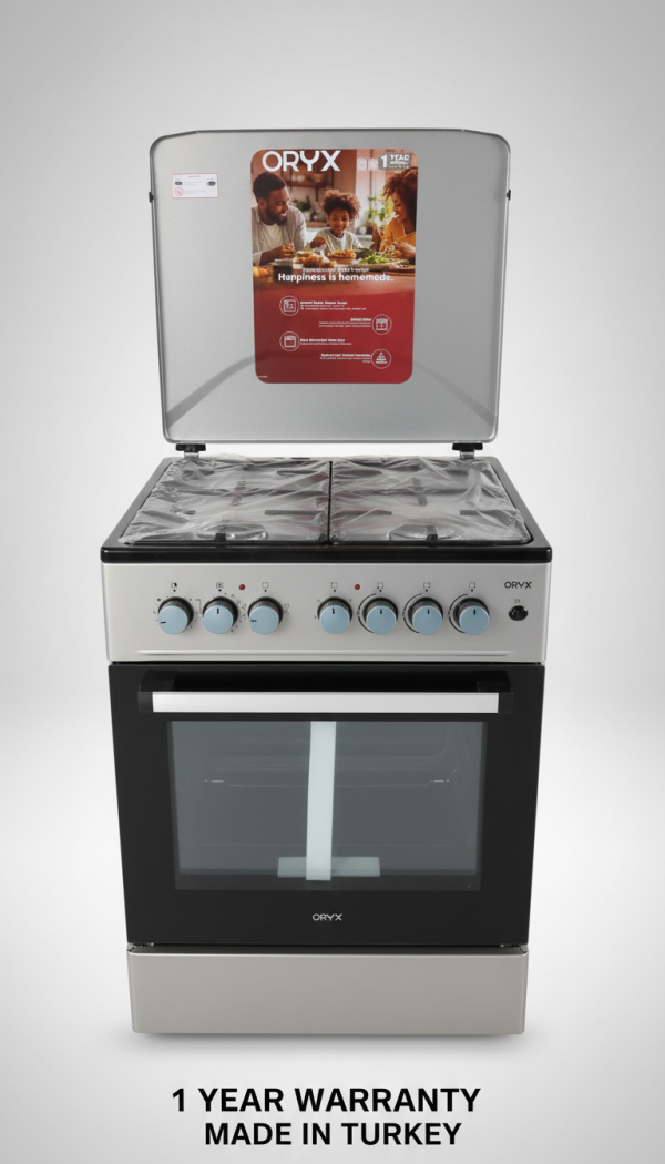 Oryx OST260U31E3SBE Free Standing Cooker 60x60 Silver - 4225W for Effortless Cooking