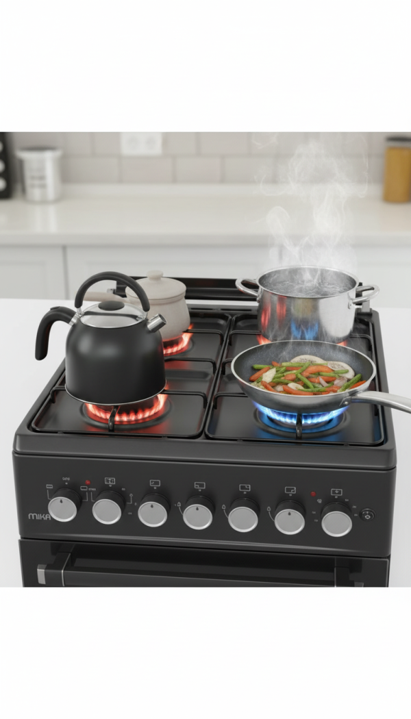 Mika MST58U31E3BLEM Gas & Electric Cooker, 5.05 KW Total Power, Sleek Silver Finish, Efficient Cooking Solution