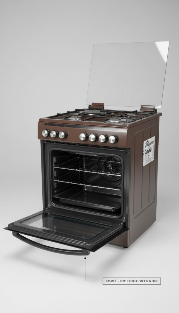 Ramtons RC/605 Gas Oven YK66E3113T04M5 - 4100W Power, Efficient Cooking, Sleek Design
