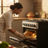 Mika MST5060P4GESL Free Standing Oven, 50x60, Black & Grey, Efficient Cooking for Your Home