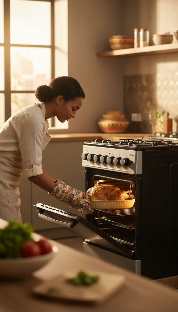 Mika MST5060P4GESL Free Standing Oven, 50x60, Black & Grey, Efficient Cooking for Your Home
