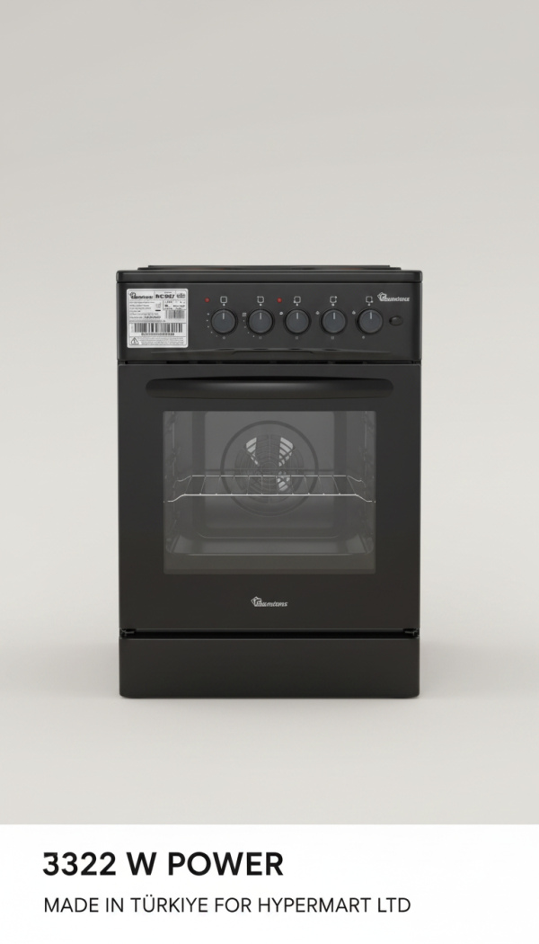 Ramtons RC/907 50x50 Free Standing Oven, 3325 W, Black - Perfect for Your Nairobi Kitchen