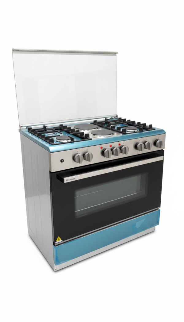 Hisense HF942GEES Freestanding Stove 120L Capacity LPG 4 Burners with Energy Efficient Performance