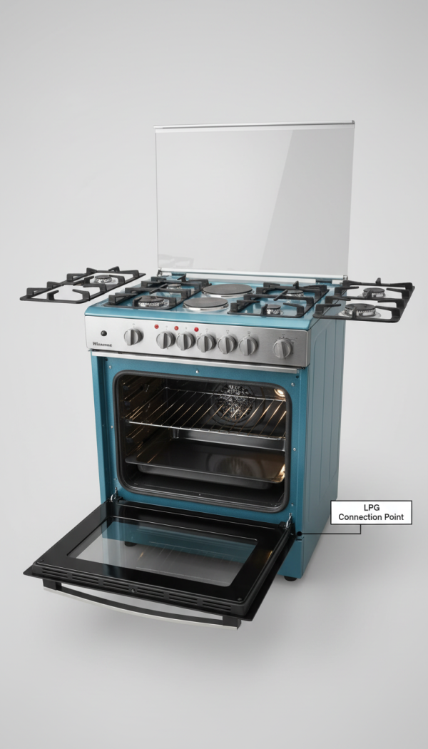 Hisense HF942GEES Freestanding Stove 120L Capacity LPG 4 Burners with Energy Efficient Performance