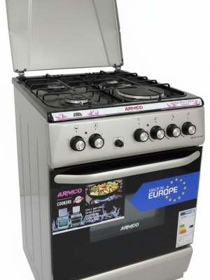 Armco GC-F6631PX 60x60 Cooker, 3 Gas Burners Plus Hot Plate, Electric Oven with Grill, Made in Europe