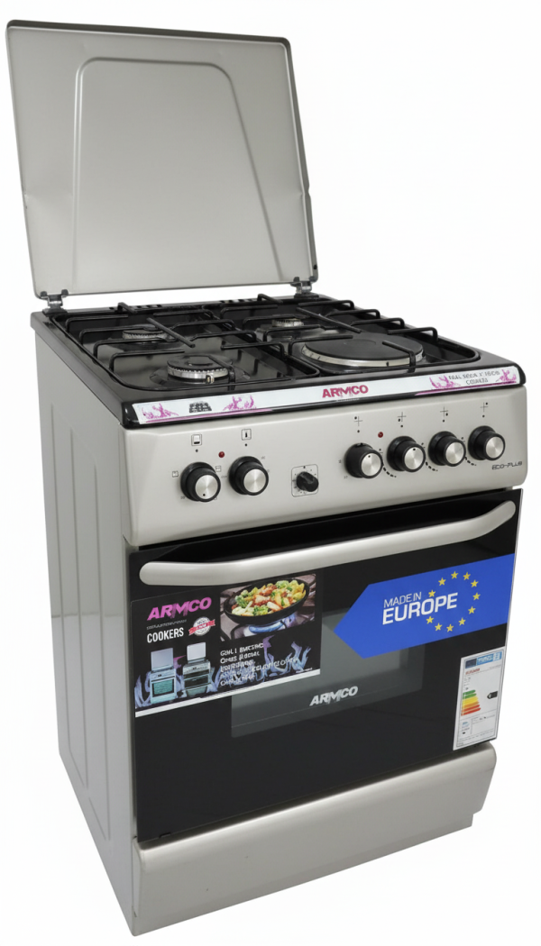 Armco GC-F6631PX 60x60 Cooker, 3 Gas Burners Plus Hot Plate, Electric Oven with Grill, Made in Europe