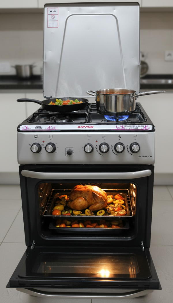 Armco GC-F6631PX 60x60 Cooker, 3 Gas Burners Plus Hot Plate, Electric Oven with Grill, Made in Europe