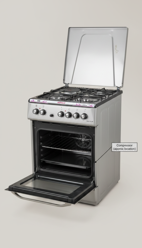 Armco GC-F6631PX 60x60 Cooker, 3 Gas Burners Plus Hot Plate, Electric Oven with Grill, Made in Europe