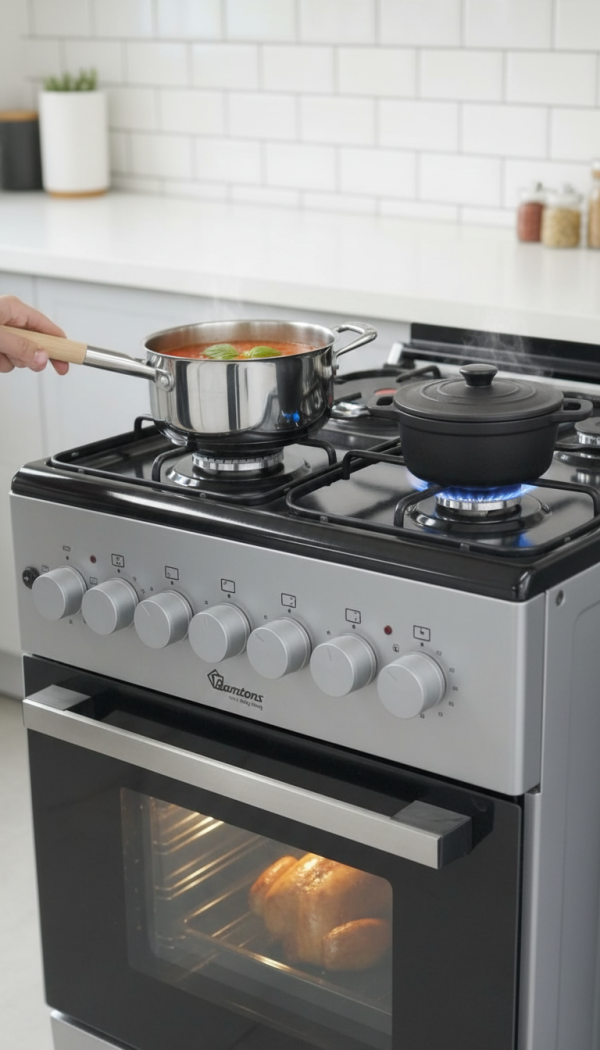 Ramtons RC/306 60x60 Cooker, Auto Ignition, Rotisserie Function, Sealed Double Glass Door, 1 Year Warranty