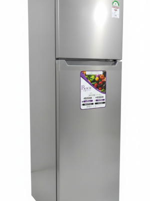 ROCH RFR-325DTN-I Refrigerator, 80W Energy Efficient, Silver Finish, Save Energy with Every Use