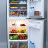 ROCH RFR-325DTN-I Refrigerator, 80W Energy Efficient, Silver Finish, Save Energy with Every Use