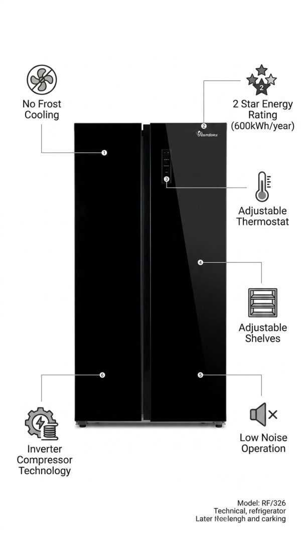 Ramtons RF/326 Refrigerator-Freezer 170W Energy Efficient Model for More Savings