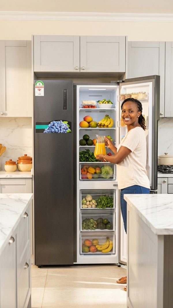 Hisense REF558DR Refrigerator, 300W, Silver Finish, Energy Efficient for Cost Savings