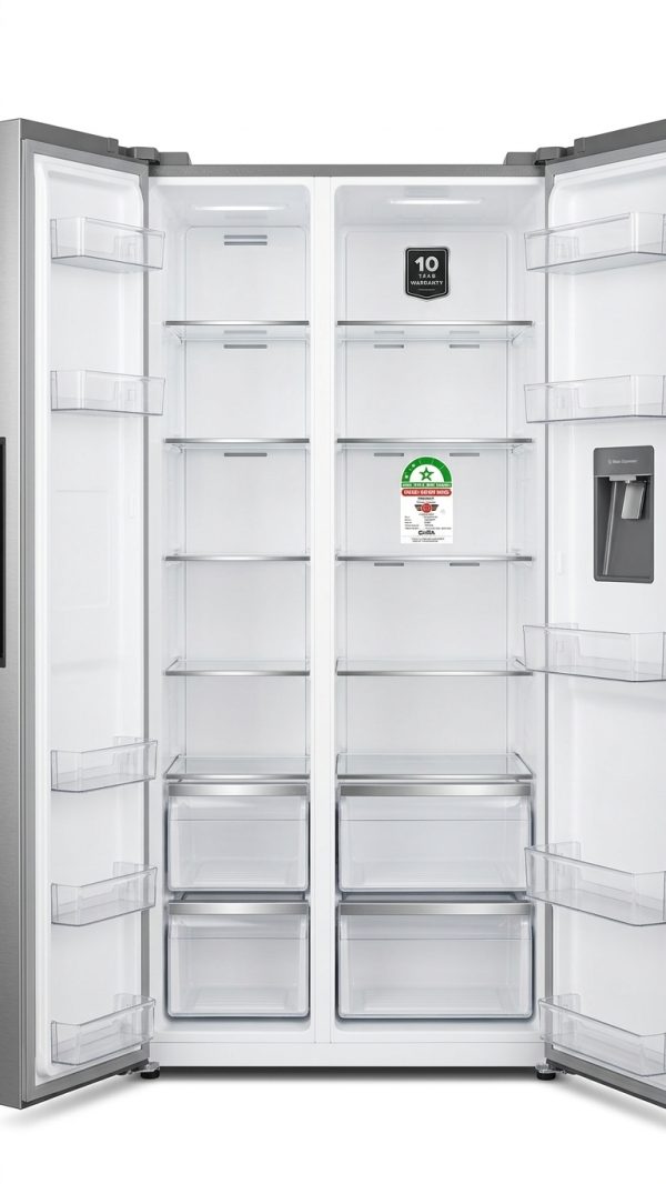 Hisense REF558DR Refrigerator, 300W, Silver Finish, Energy Efficient for Cost Savings
