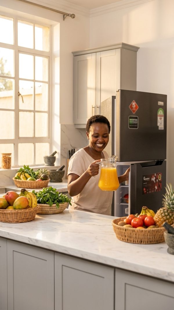 Ramtons RF/325 Refrigerator-Freezer, 140W, Energy Efficient, Sleek Design For Nairobi Homes