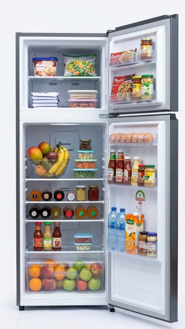 Ramtons RF/325 Refrigerator-Freezer, 140W, Energy Efficient, Sleek Design For Nairobi Homes