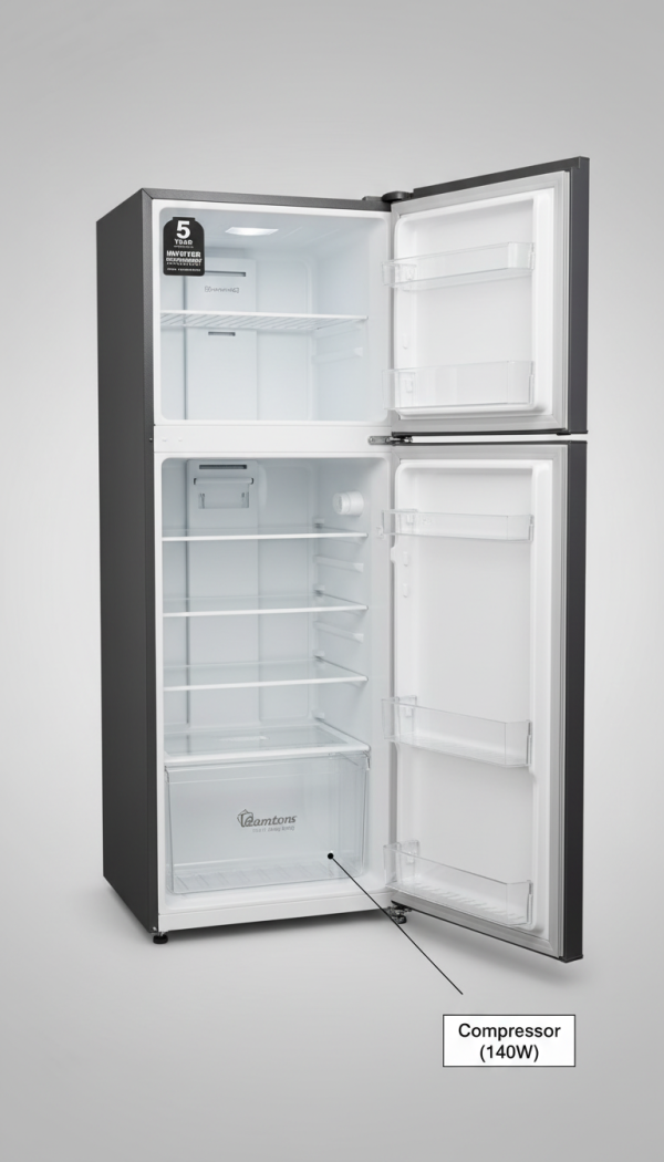 Ramtons RF/325 Refrigerator-Freezer, 140W, Energy Efficient, Sleek Design For Nairobi Homes