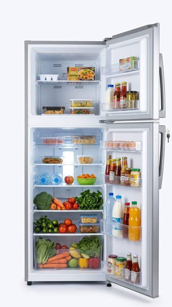 Solstar RF 276H-TDSLB SS Refrigerator 140W Energy Efficient Silver Finish with 2-Star EPRA Rating
