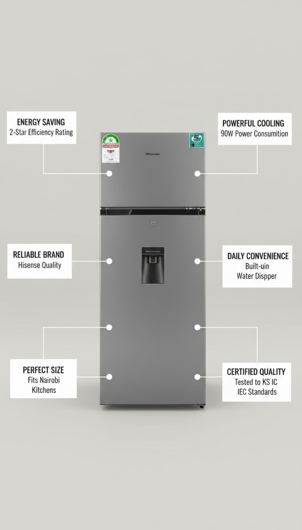 Hisense REF205DR Refrigerator, 90W, Energy Efficient, Silver Finish for Stylish Cooling