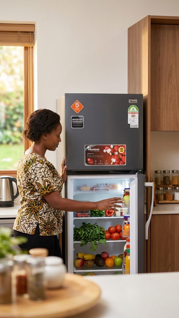 Ramtons RF/327 Refrigerator Freezer, No Frost Cooling, 3 Star Rating, 5 Year Warranty