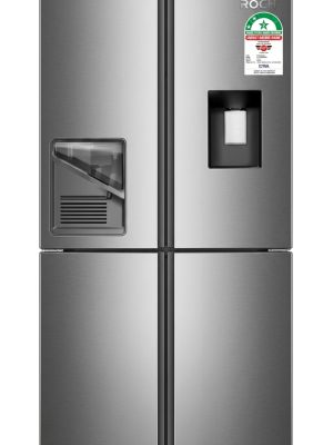 Roch RFR-525IWD4-I 420L Four-Door Side-by-Side Refrigerator with Water Dispenser – Stainless Steel