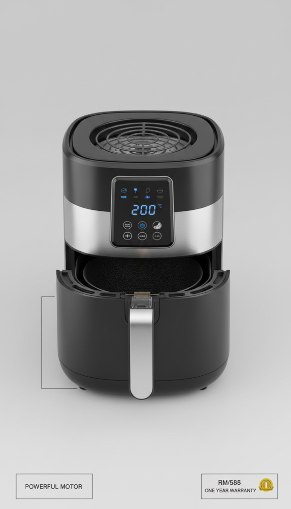 Ramtons RM/585 Digital Air Fryer, Touch Control, 200°C, 1 Year Warranty