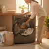 Hisense WFKV1001T Washing Machine, 10.5kg, Steam Wash, Graphite, Removes 99.9% Bacteria