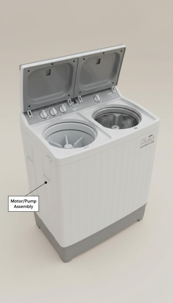 Armco AWM-TT 1305P Twin Tub Washing Machine 13kg Wash Capacity, 5kg Spin Capacity - Efficient Cleaning for Your Home
